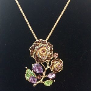 Betsy Johnson flower necklace/brooch